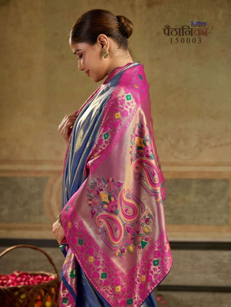 Sethnic Paithanika Tissue Paithani Silk Meenakari Work Saree Collection 9