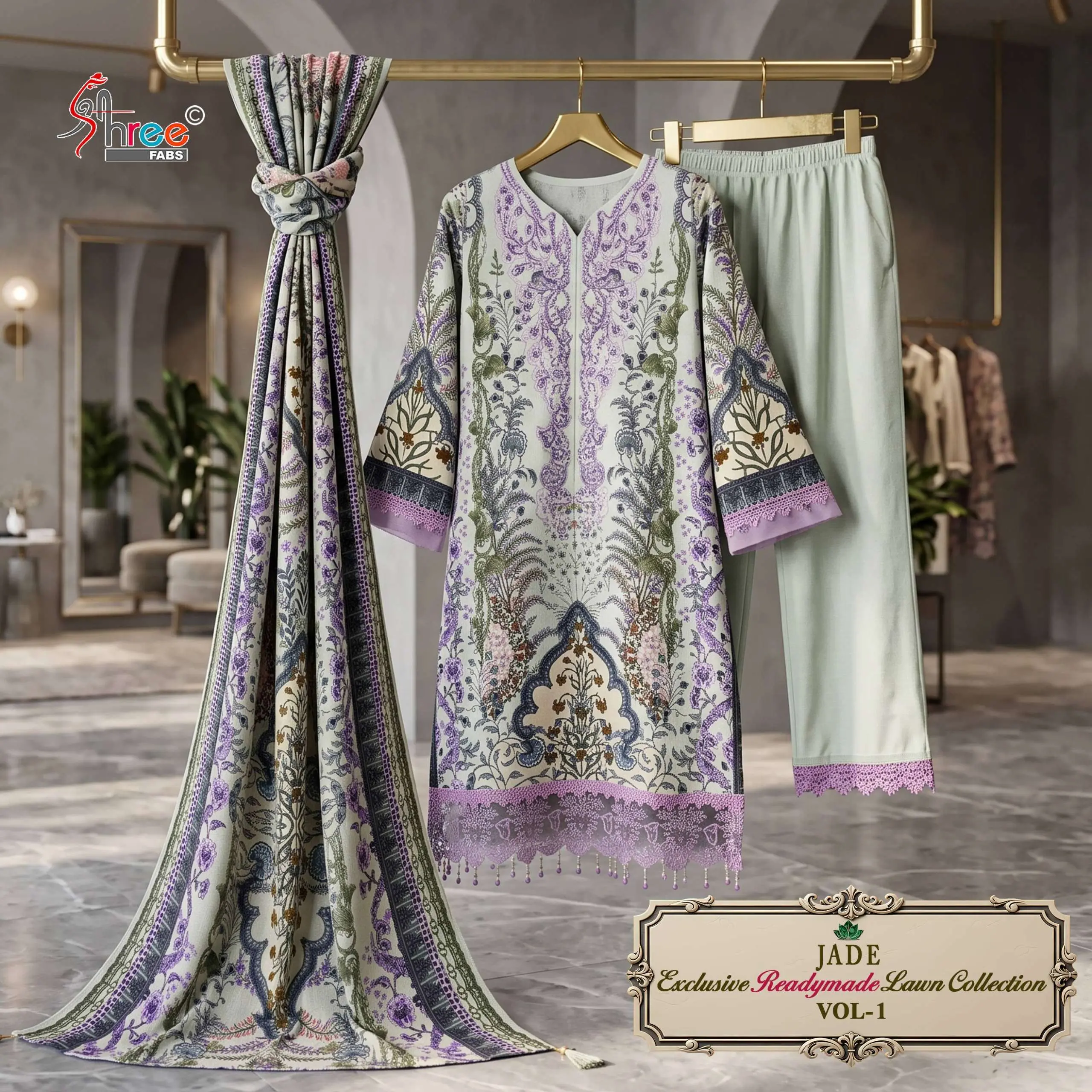 Shree Fab Jade Exclusive Lawn Ready Made Collection Vol 1 - Readymade Dress 2