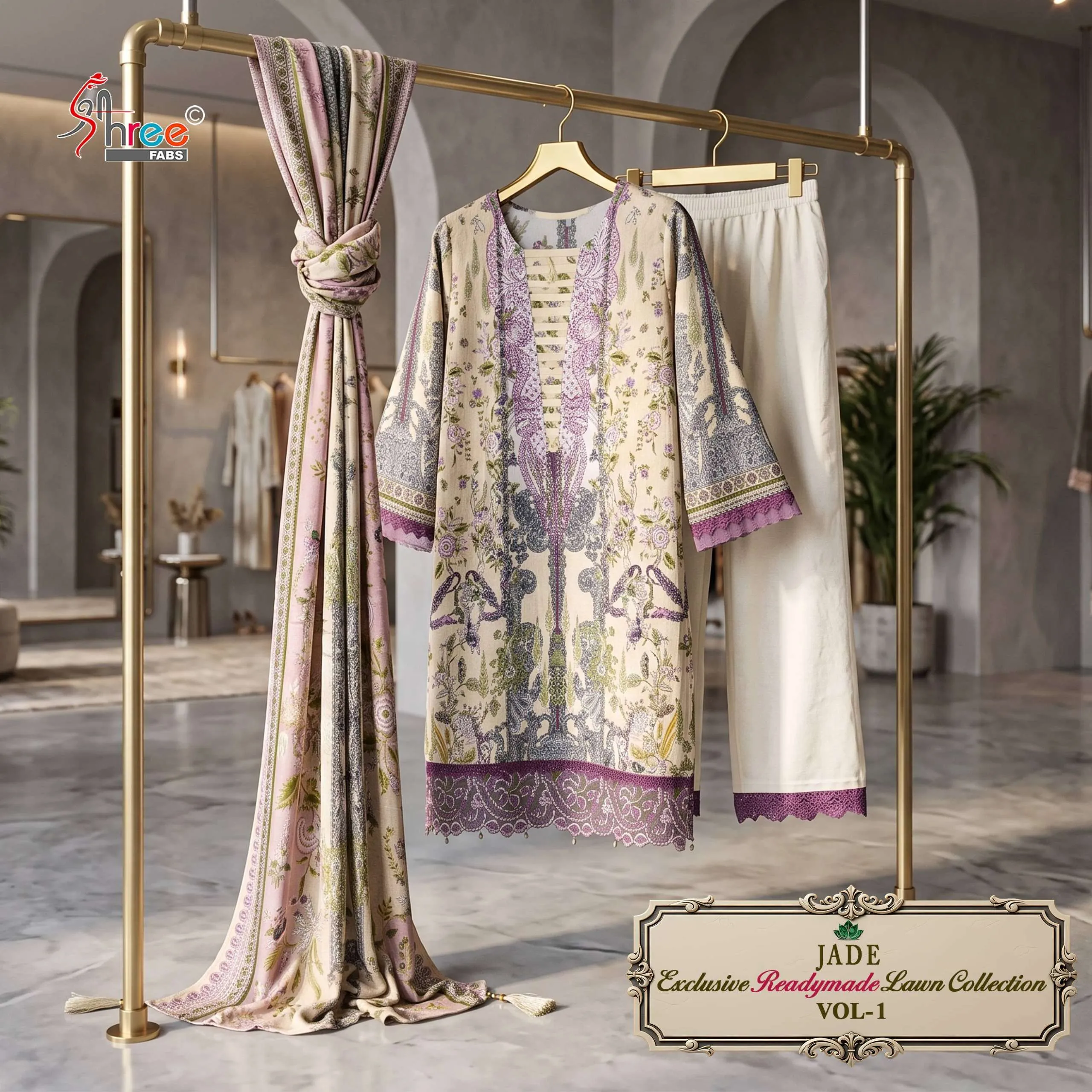 Shree Fab Jade Exclusive Lawn Ready Made Collection Vol 1 - Readymade Dress 4