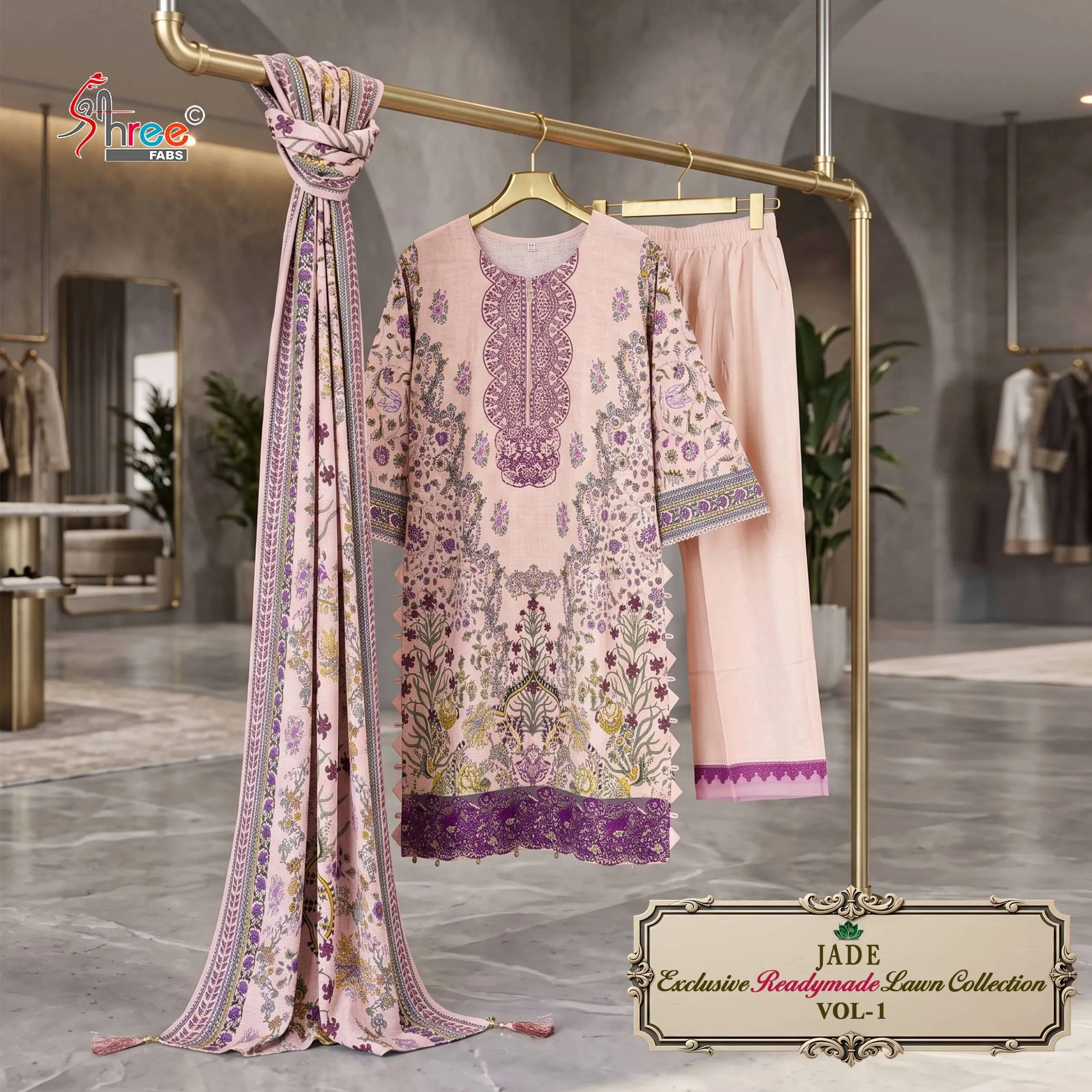 Shree Fab Jade Exclusive Lawn Ready Made Collection Vol 1 - Readymade Dress 5