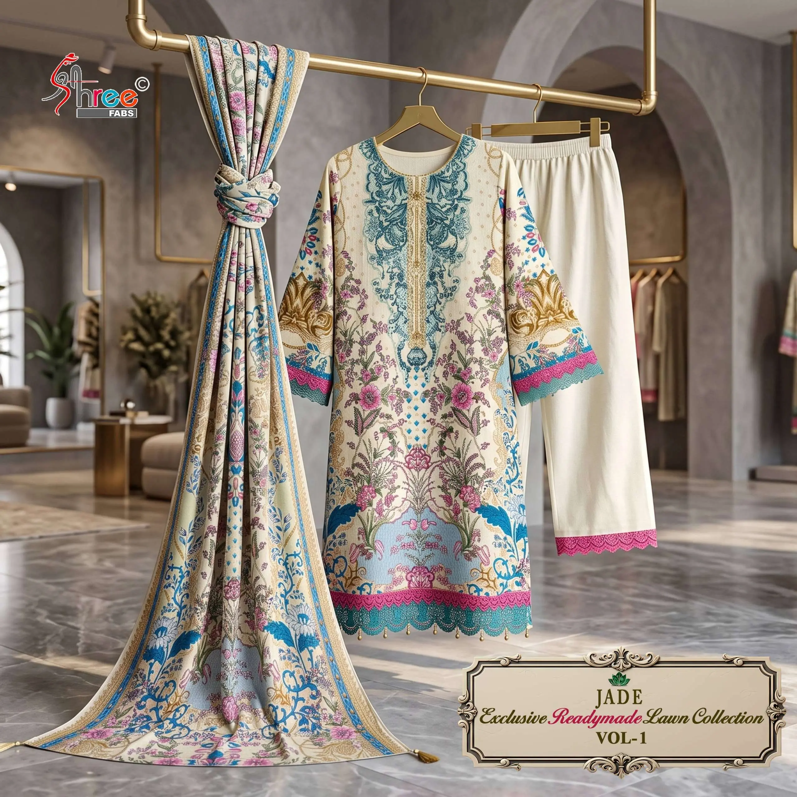 Shree Fab Jade Exclusive Lawn Ready Made Collection Vol 1 - Readymade Dress 6
