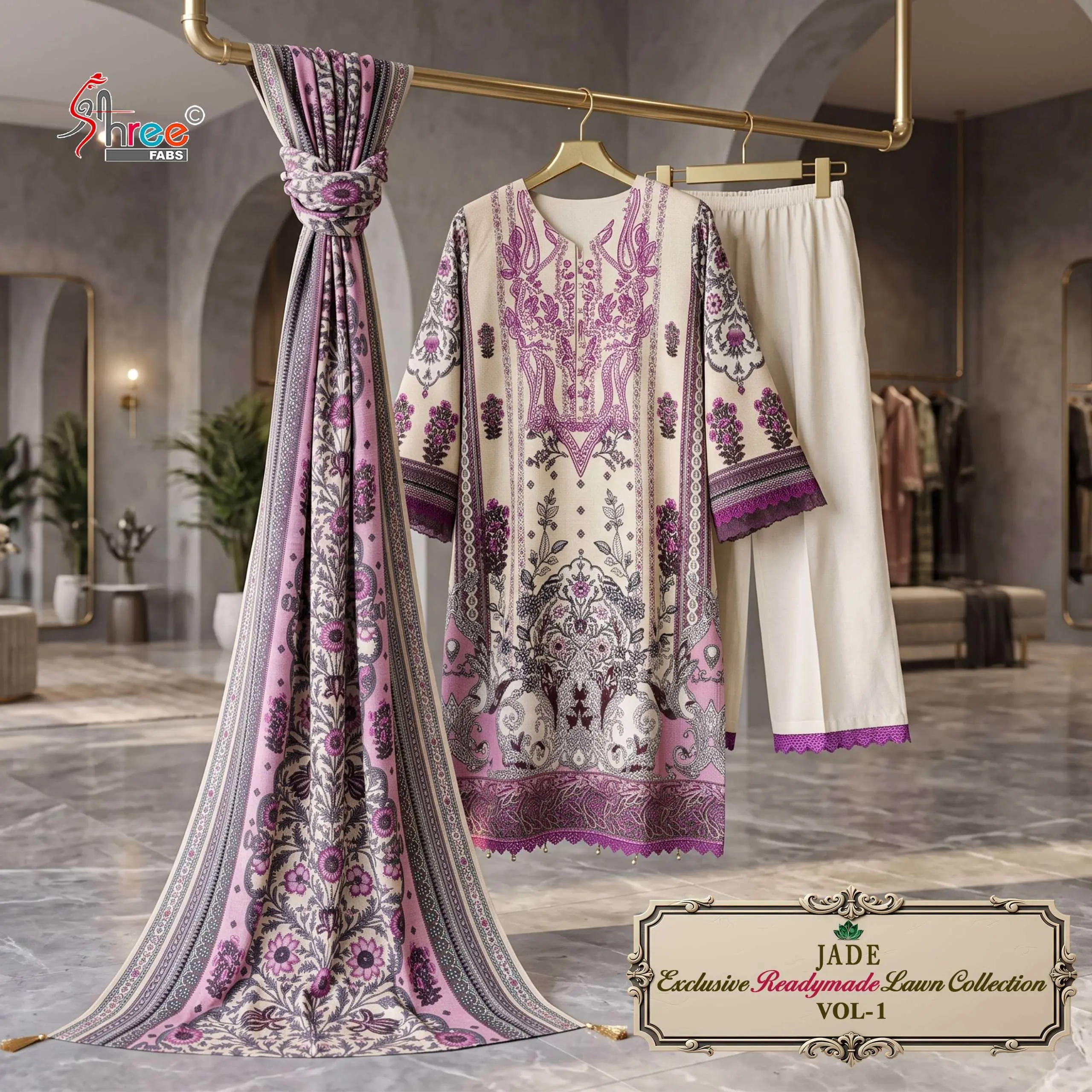 Shree Fab Jade Exclusive Lawn Ready Made Collection Vol 1 - Readymade Dress 7