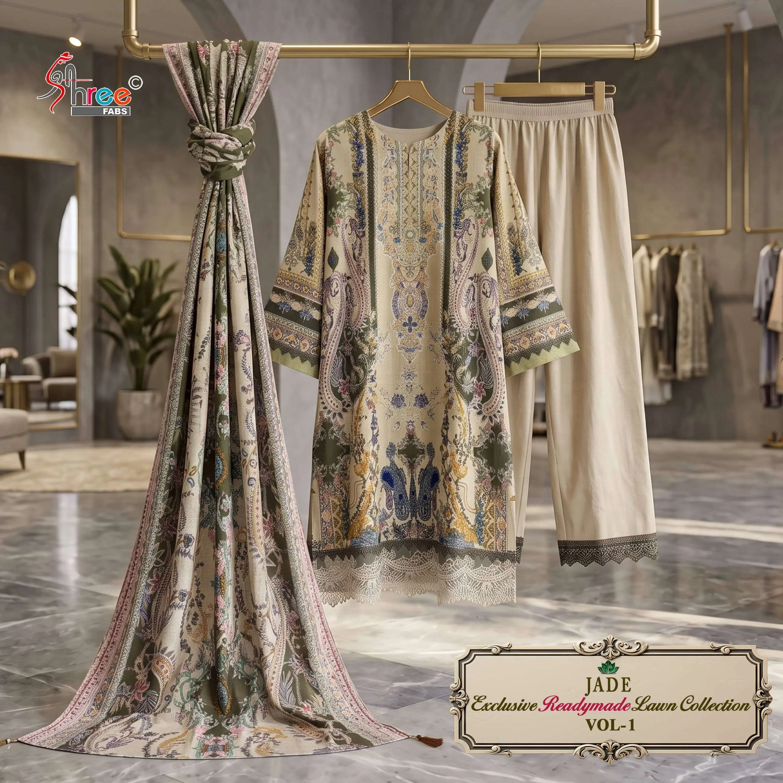 Shree Fab Jade Exclusive Lawn Ready Made Collection Vol 1 - Readymade Dress 9