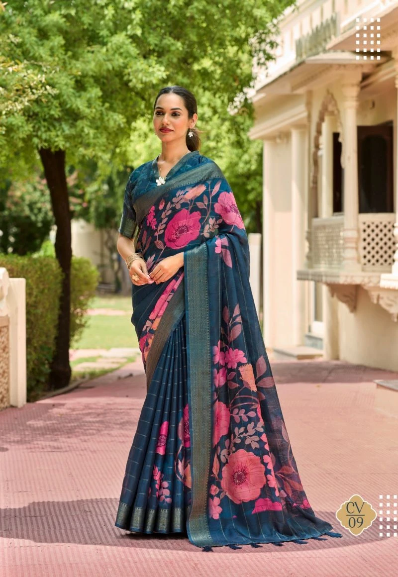 Shreyans Chinta Valley Soft Cotton Silk Printed Saree Collection 8