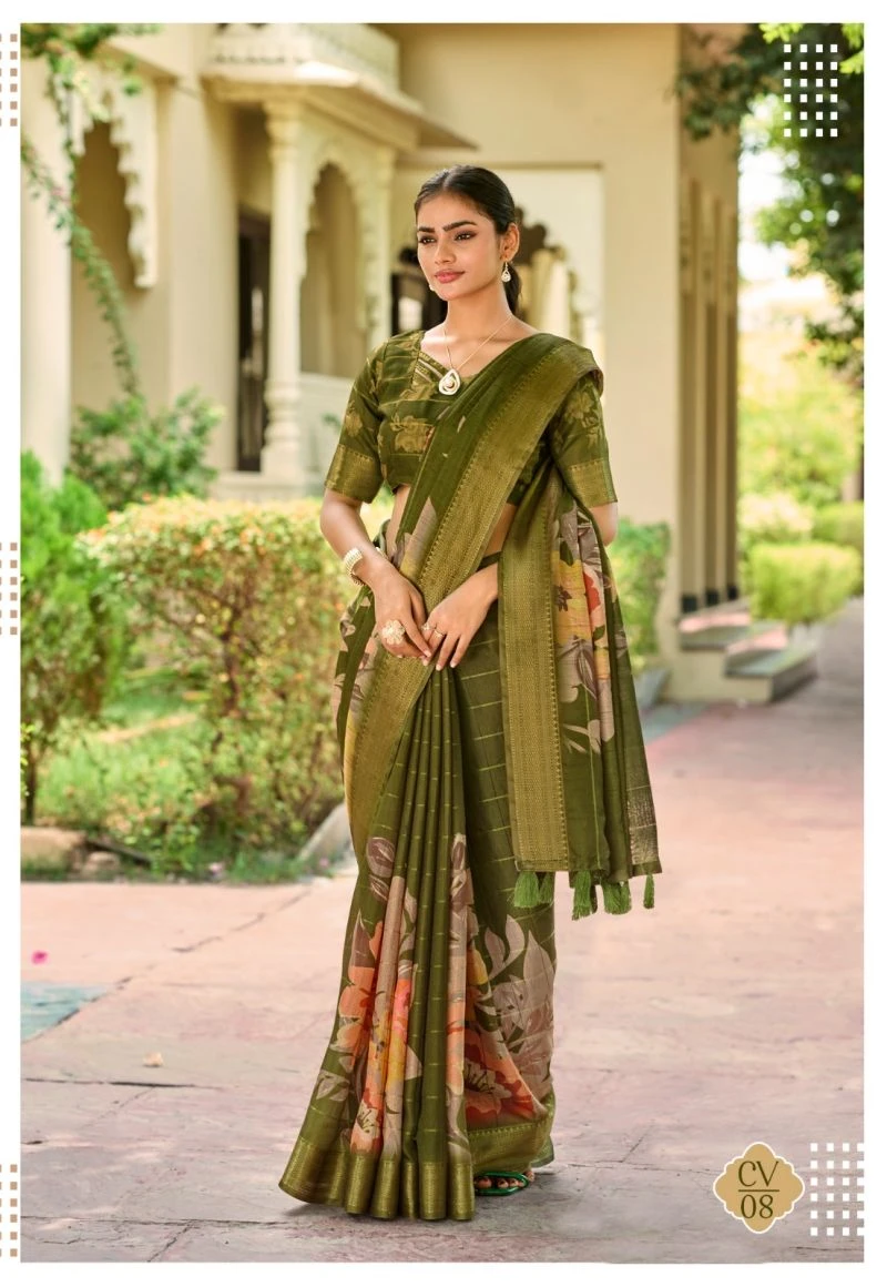 Shreyans Chinta Valley Soft Cotton Silk Printed Saree Collection 9