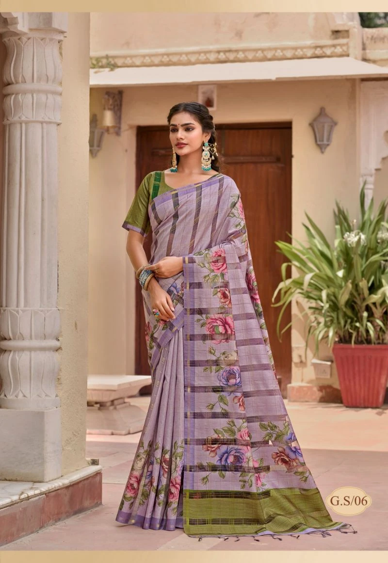 Shreyans Gasa Silk Tusser Silk Printed Saree Collection 10
