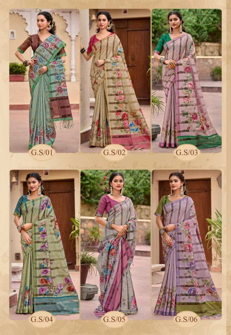 Shreyans Gasa Silk Tusser Silk Printed Saree Collection 3