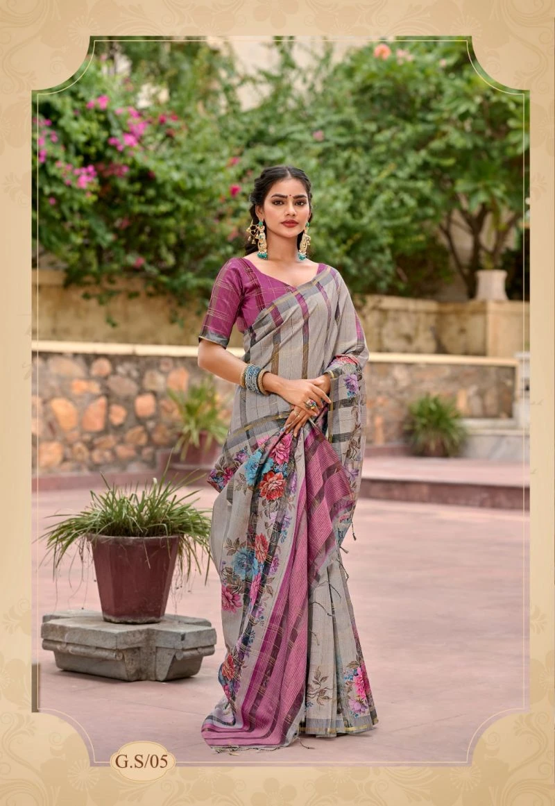 Shreyans Gasa Silk Tusser Silk Printed Saree Collection 8