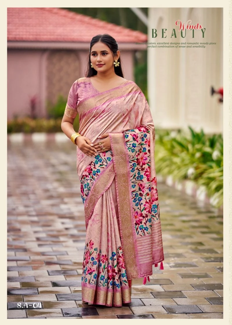 Shvetambar Spendex Art Soft Silk Floral Printed Saree 11