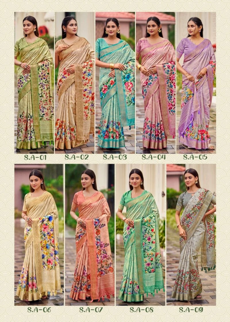 Shvetambar Spendex Art Soft Silk Floral Printed Saree 3