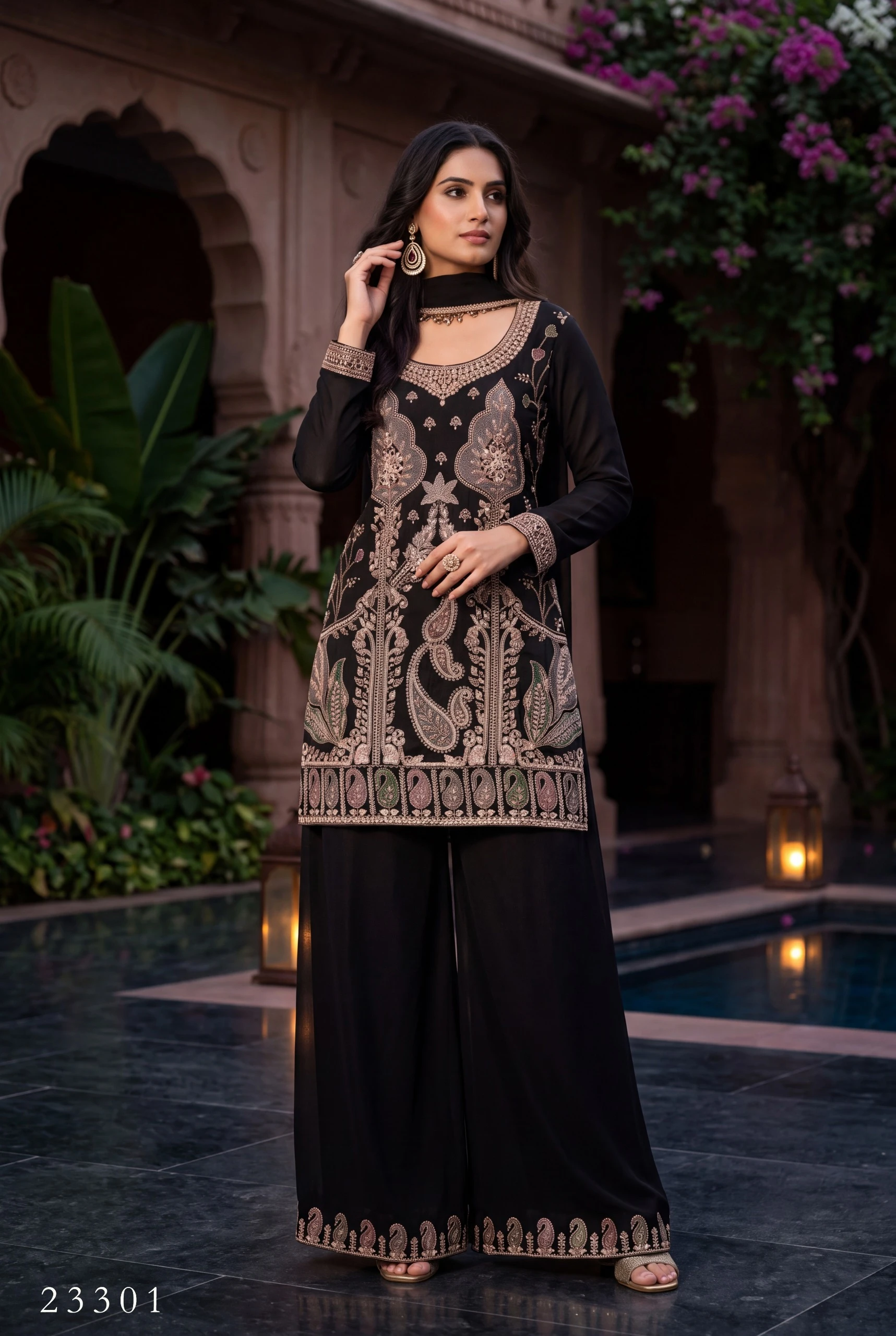 Siddhi Premium Chinon Suit With Beads Work 2