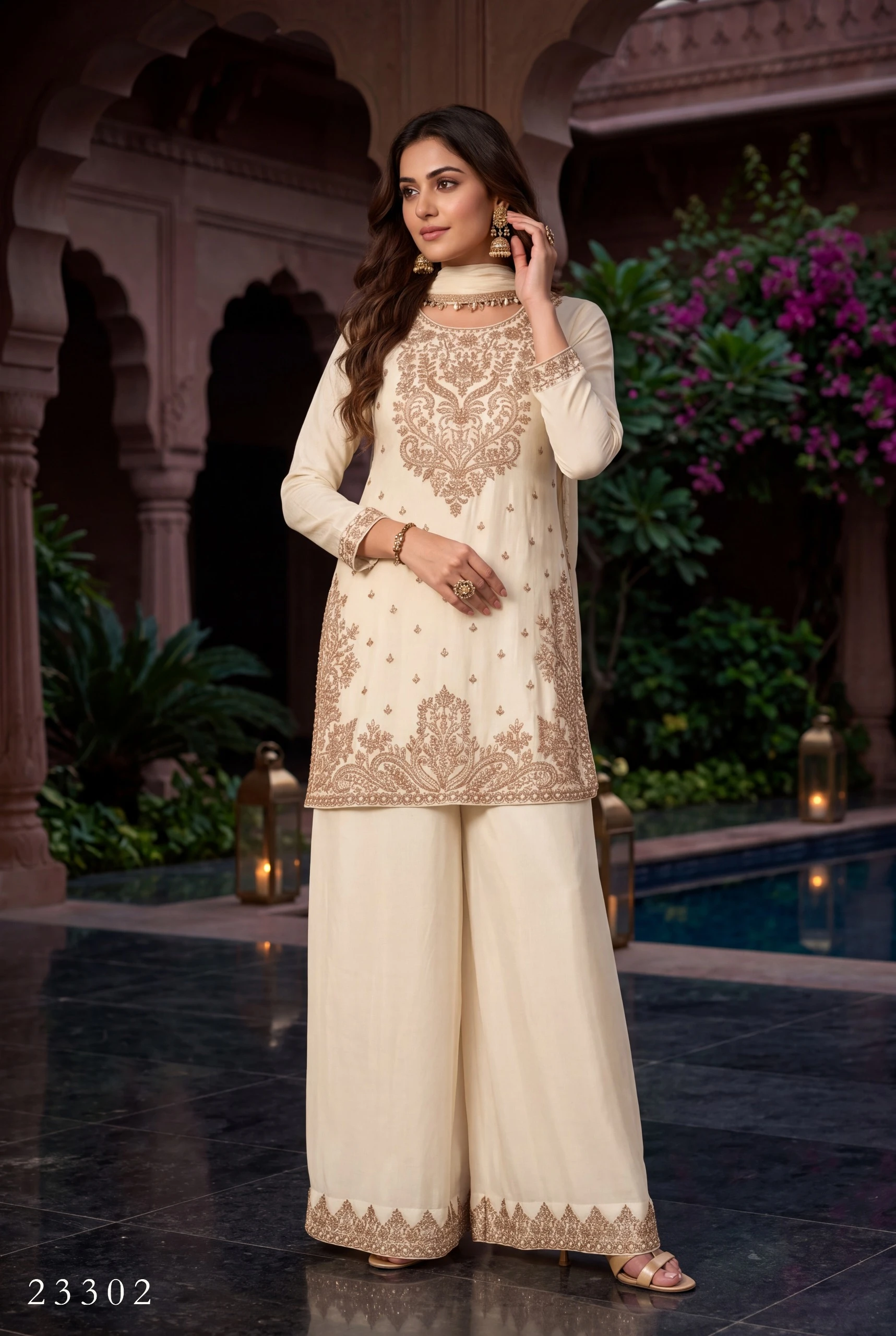 Siddhi Premium Chinon Suit With Beads Work 4