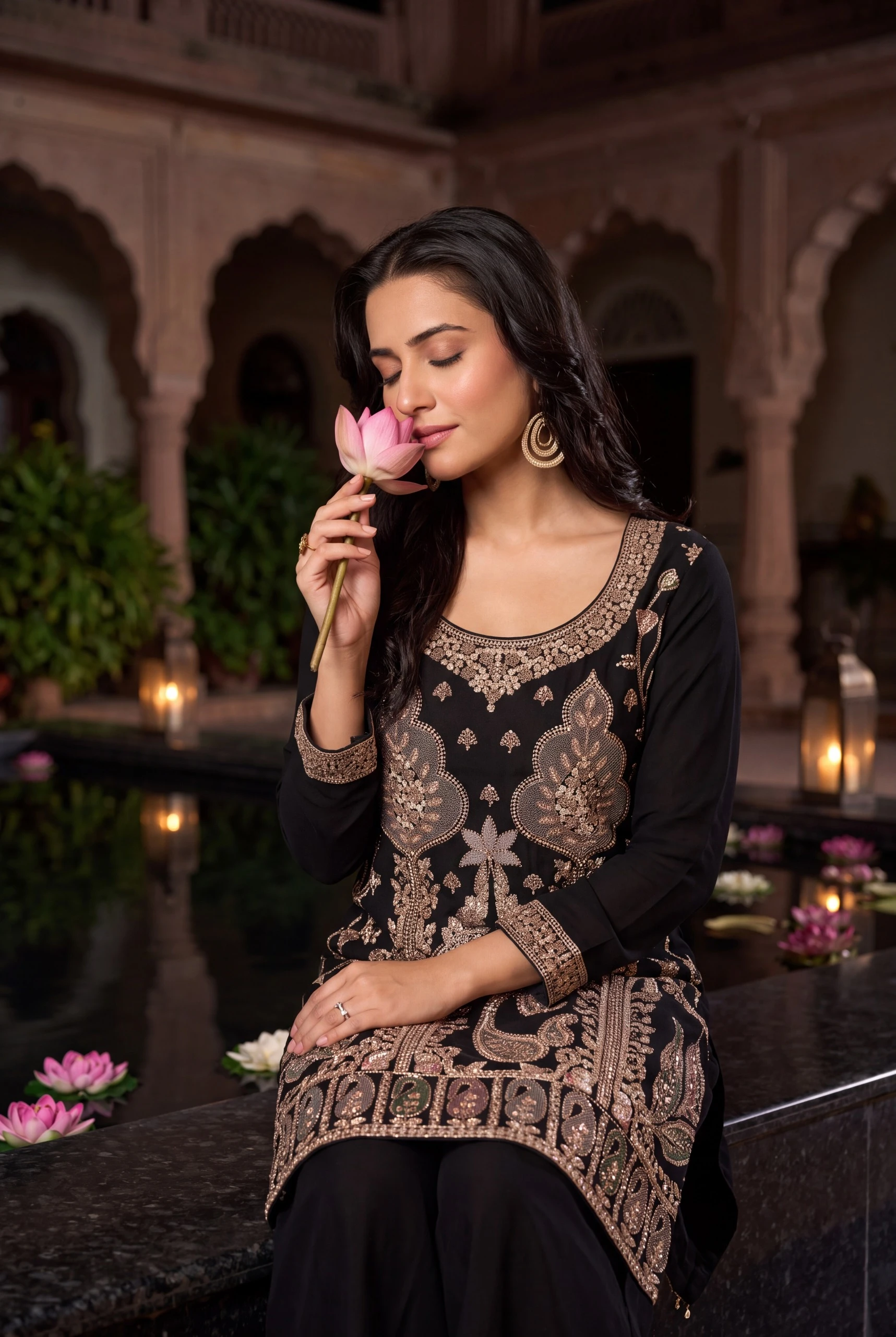 Siddhi Premium Chinon Suit With Beads Work 5