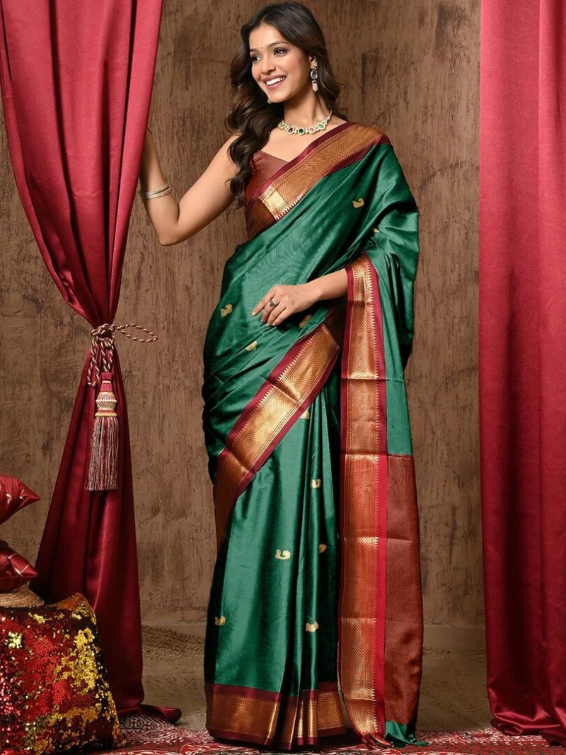 Silk Paithani Vol 2 Cotton Silk Zari Weaving Saree 7