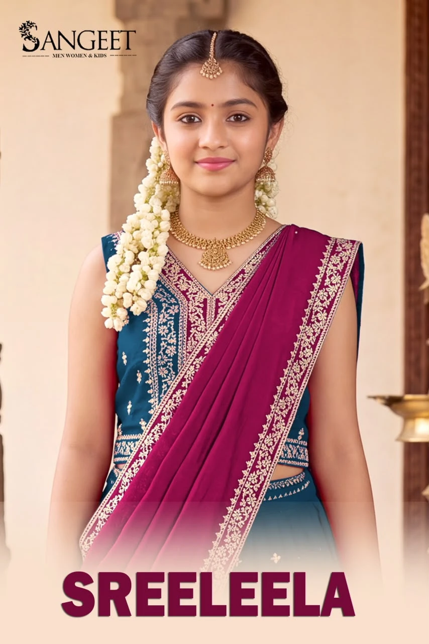 Sreeleela Vinayak Kidswear Wholesale Collection Pattu Pavadai 1