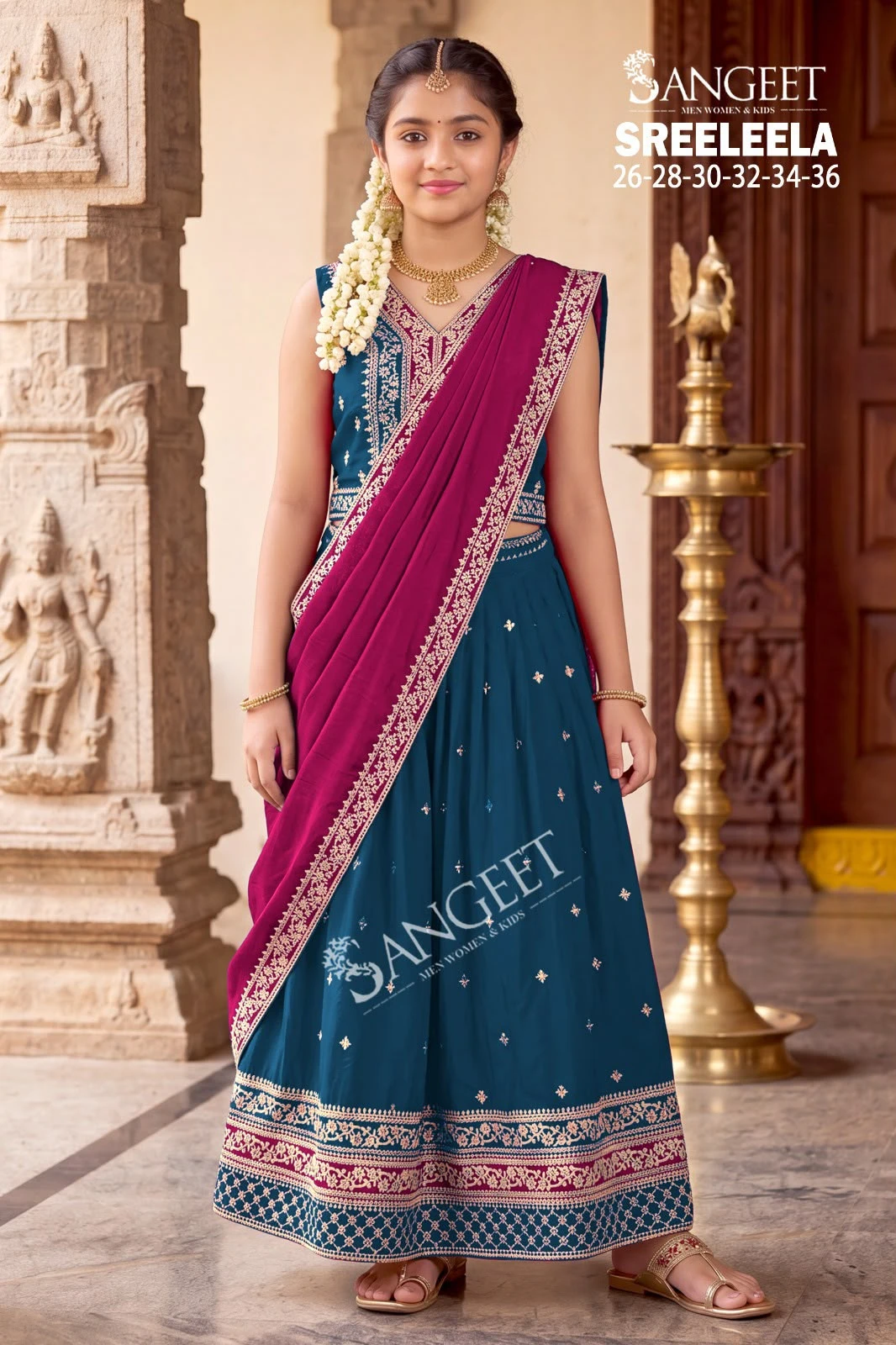 Sreeleela Vinayak Kidswear Wholesale Collection Pattu Pavadai 2