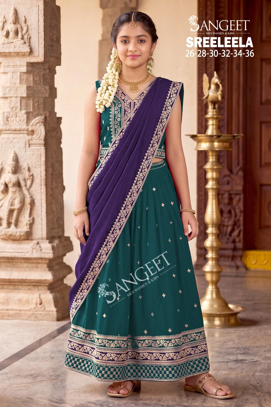 Sreeleela Vinayak Kidswear Wholesale Collection Pattu Pavadai 3