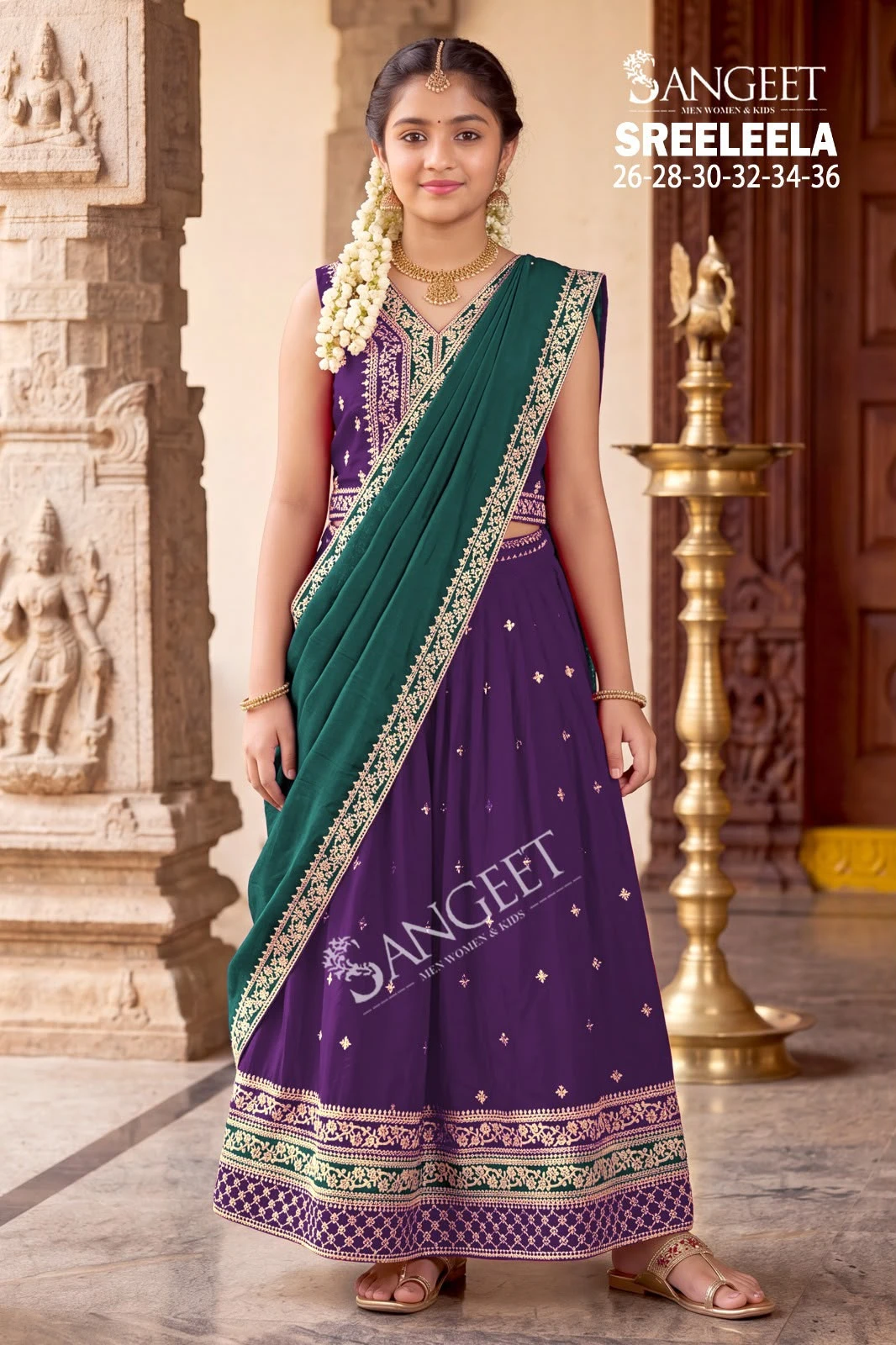 Sreeleela Vinayak Kidswear Wholesale Collection Pattu Pavadai 4