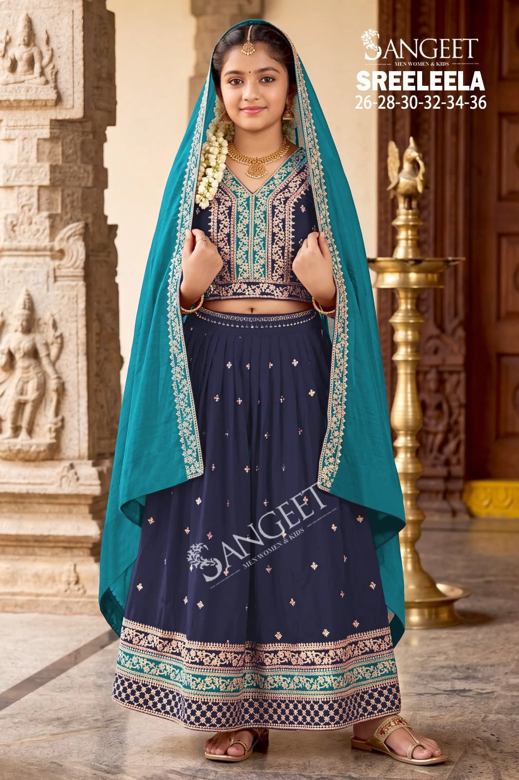 Sreeleela Vinayak Kidswear Wholesale Collection Pattu Pavadai 5