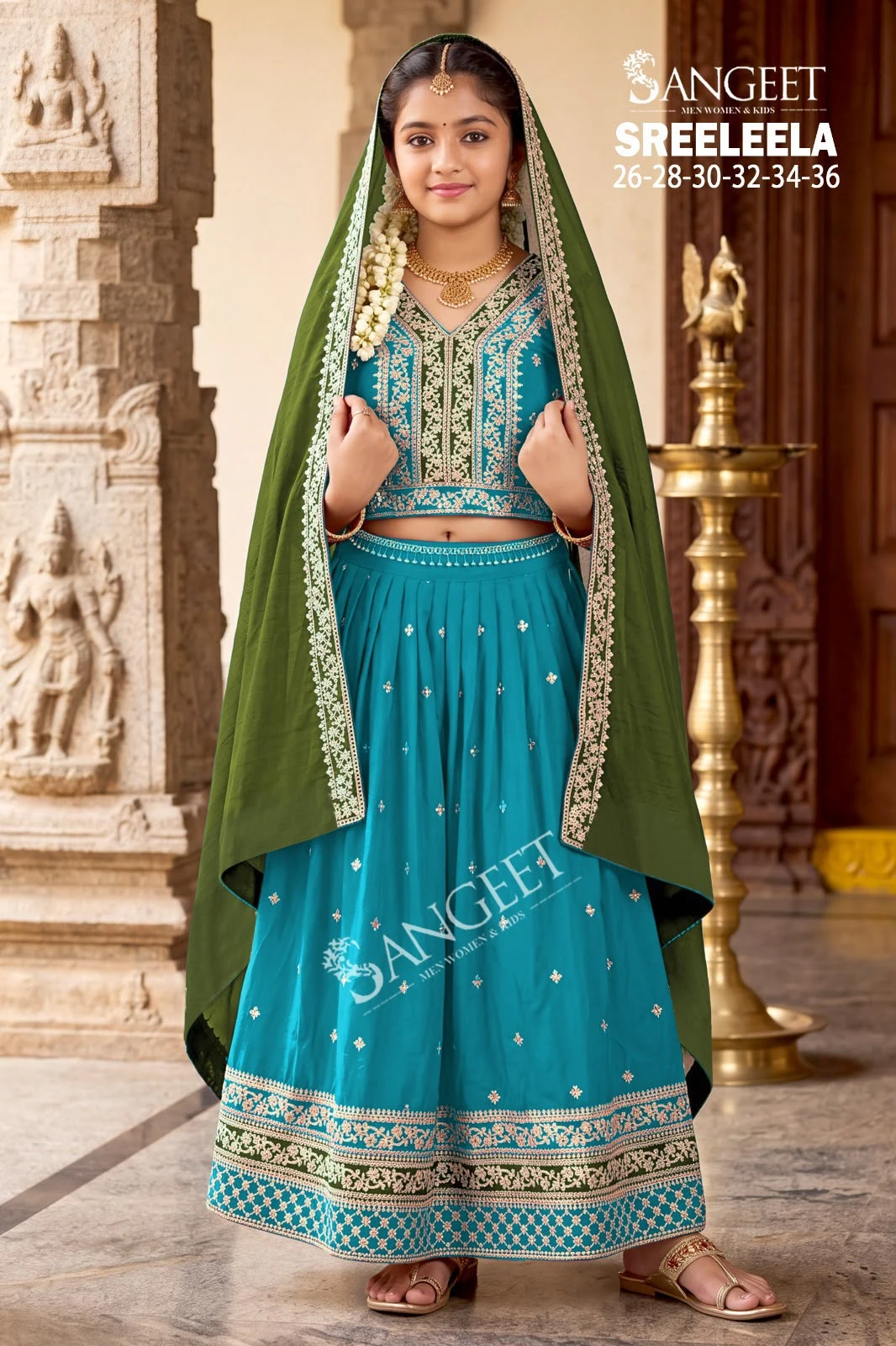 Sreeleela Vinayak Kidswear Wholesale Collection Pattu Pavadai 6