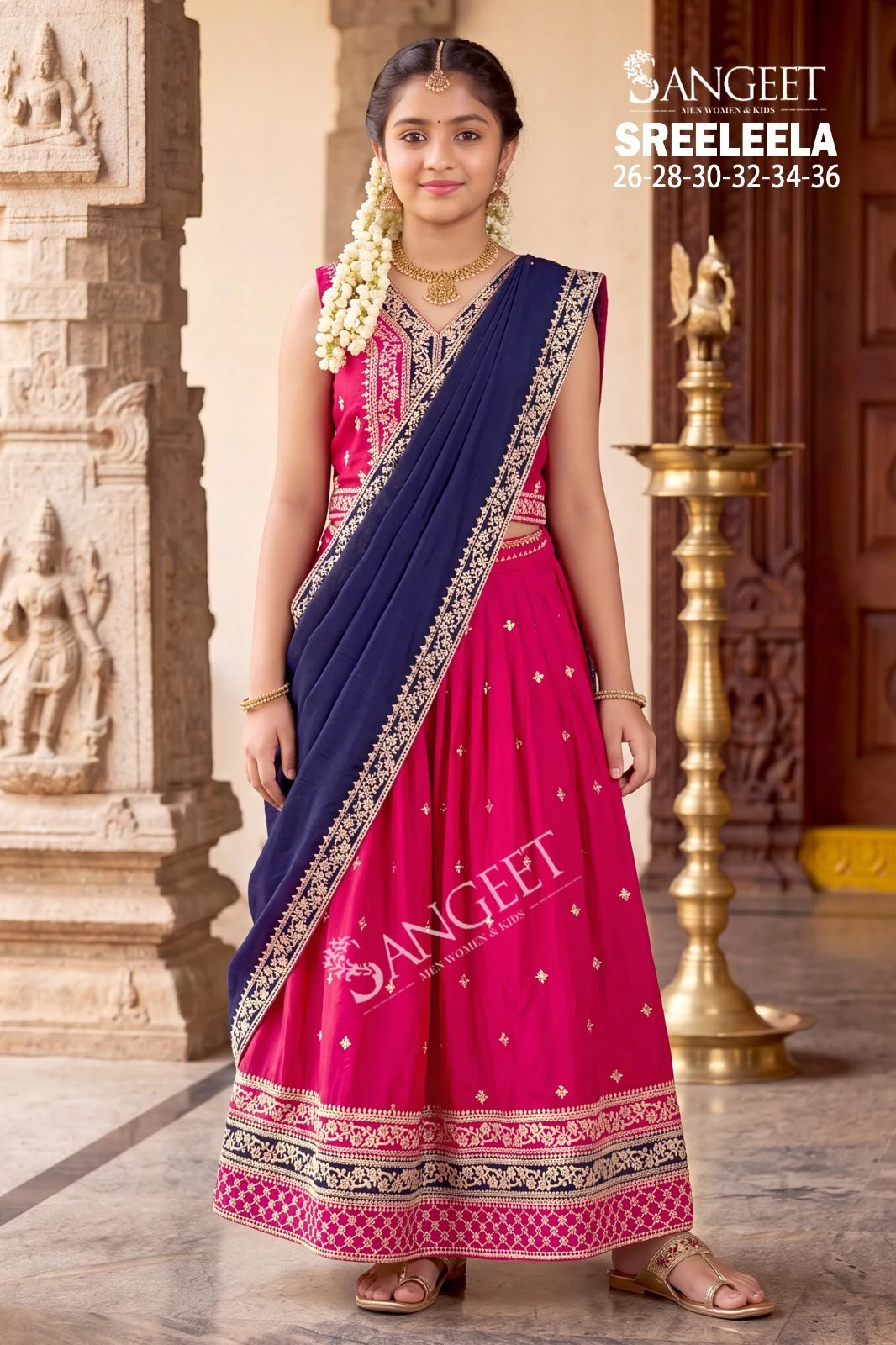 Sreeleela Vinayak Kidswear Wholesale Collection Pattu Pavadai 7