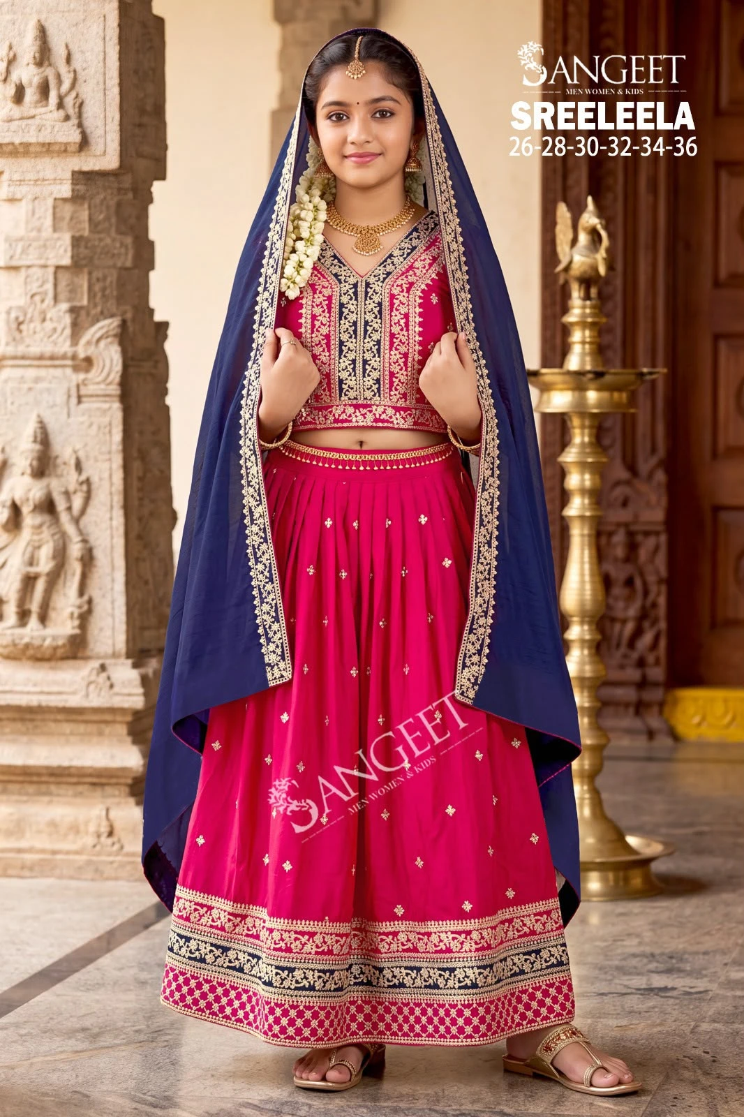 Sreeleela Vinayak Kidswear Wholesale Collection Pattu Pavadai 8
