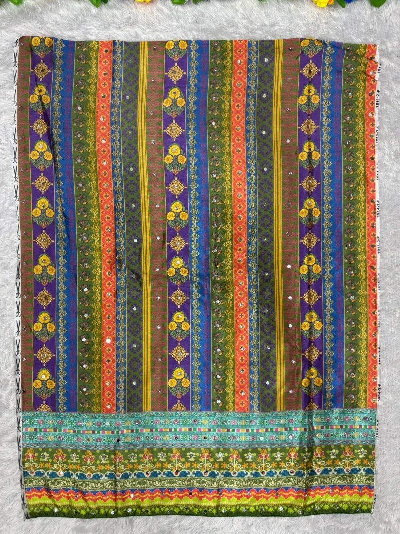 St D No 169 Chinon Silk Patola With Peacock Printed Saree 15