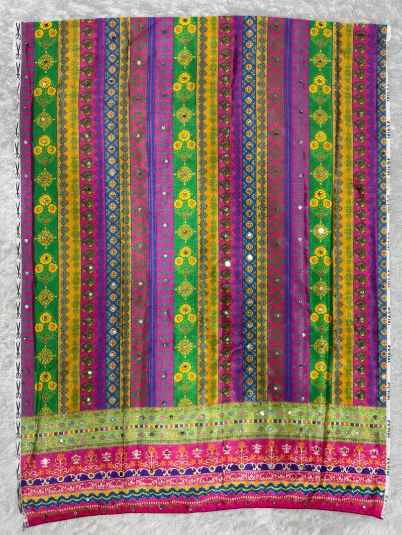 St D No 169 Chinon Silk Patola With Peacock Printed Saree 4