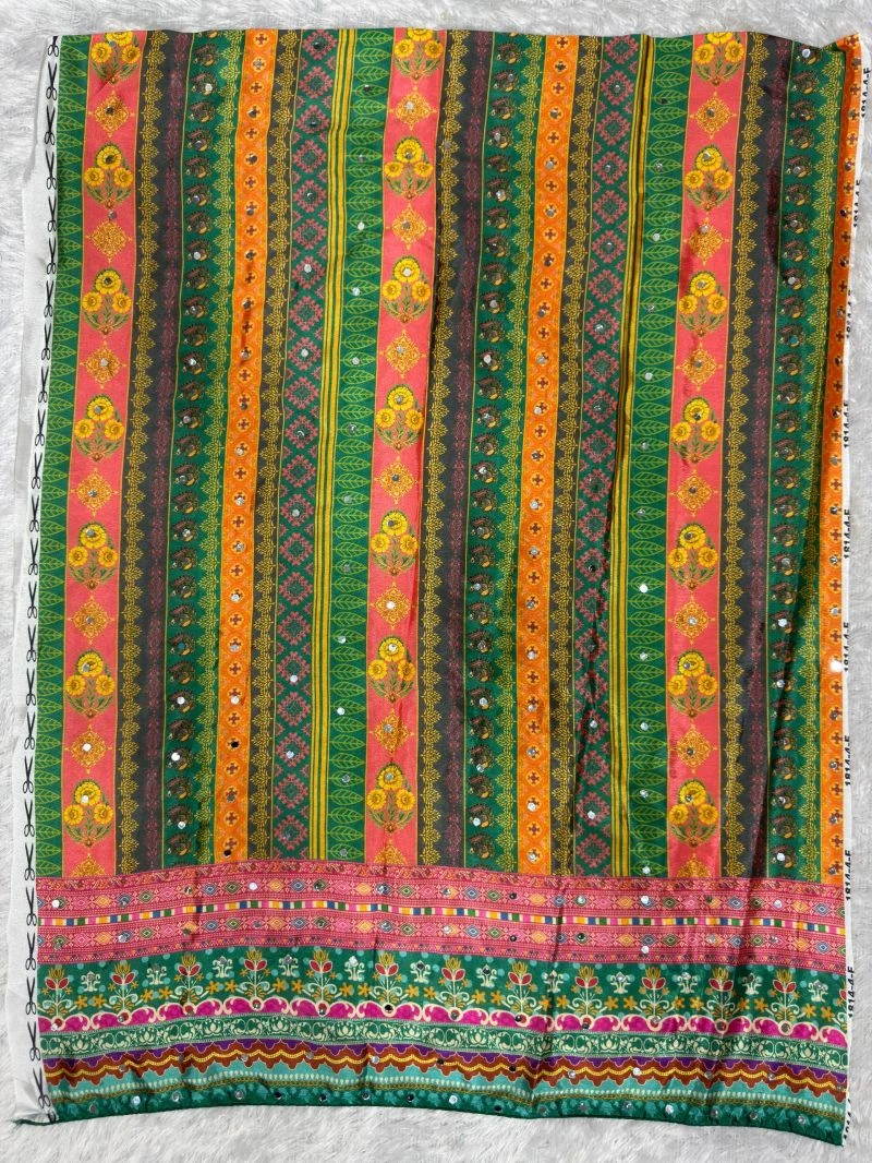St D No 169 Chinon Silk Patola With Peacock Printed Saree 5