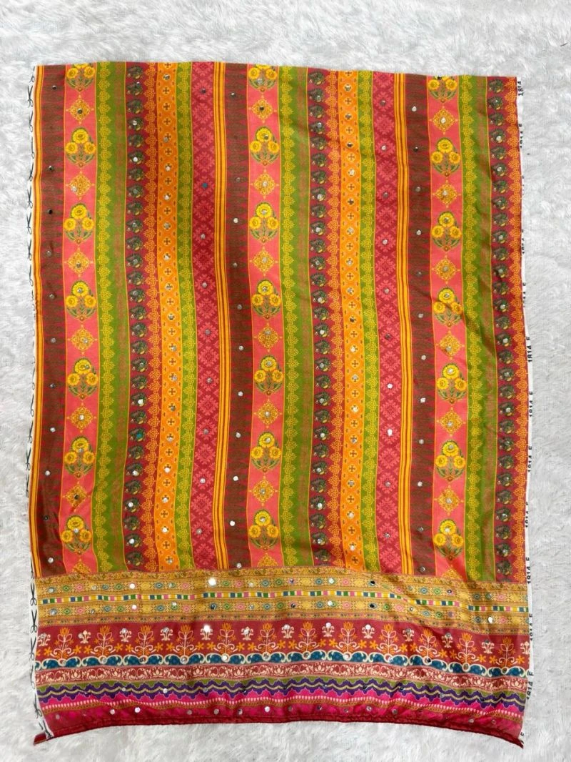 St D No 169 Chinon Silk Patola With Peacock Printed Saree 9