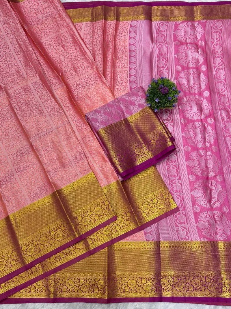 St D No 221 Jacquard Kanchi Pattu Semi Silk Saree Collection 11