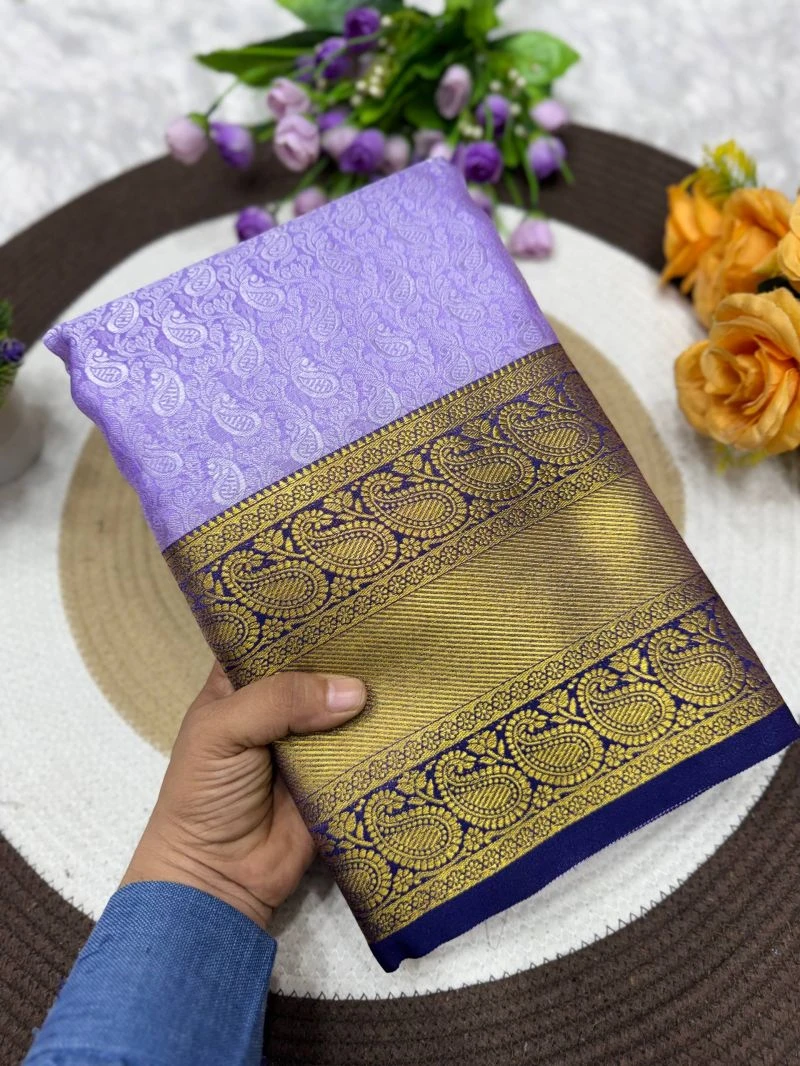 St D No 221 Jacquard Kanchi Pattu Semi Silk Saree Collection 15