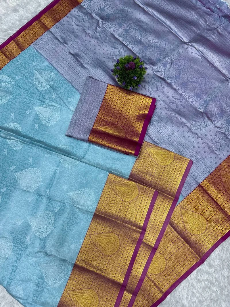 St D No 221 Jacquard Kanchi Pattu Semi Silk Saree Collection 18