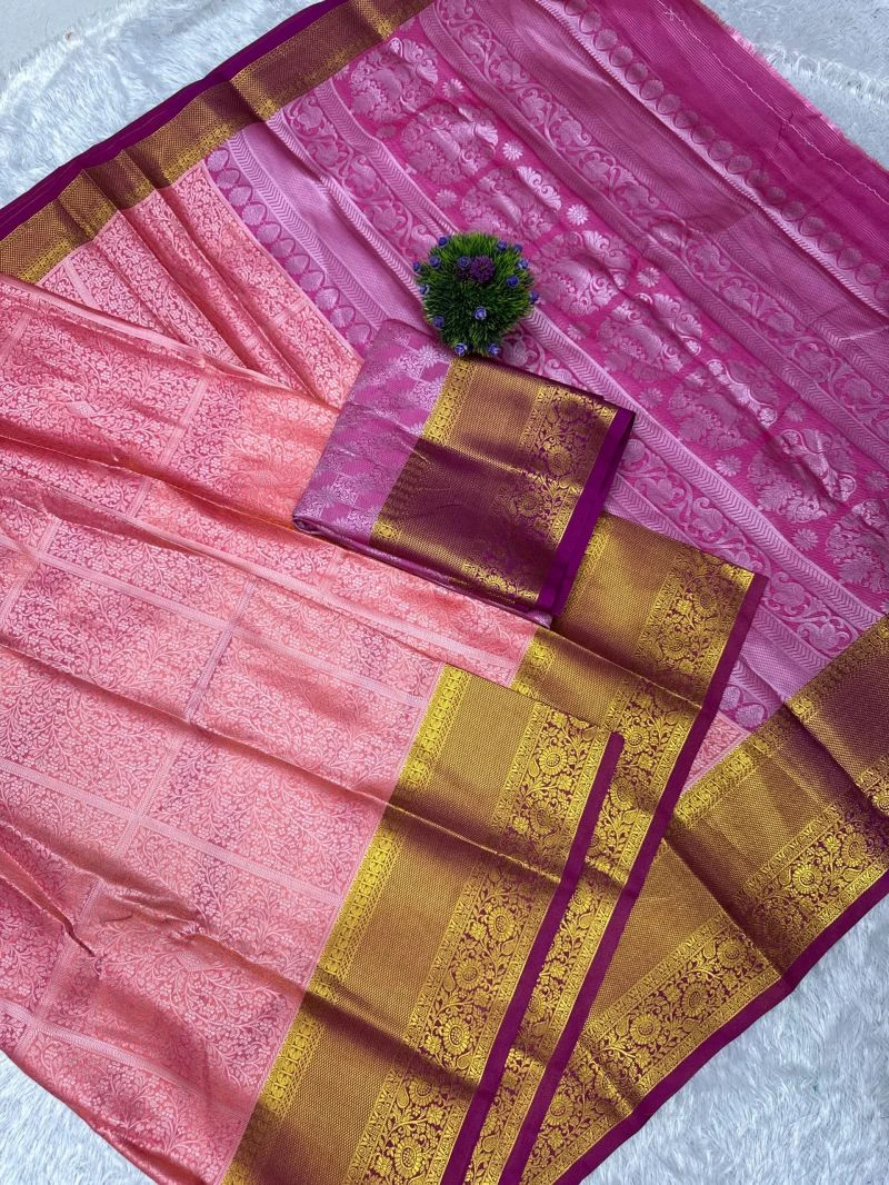 St D No 221 Jacquard Kanchi Pattu Semi Silk Saree Collection 2