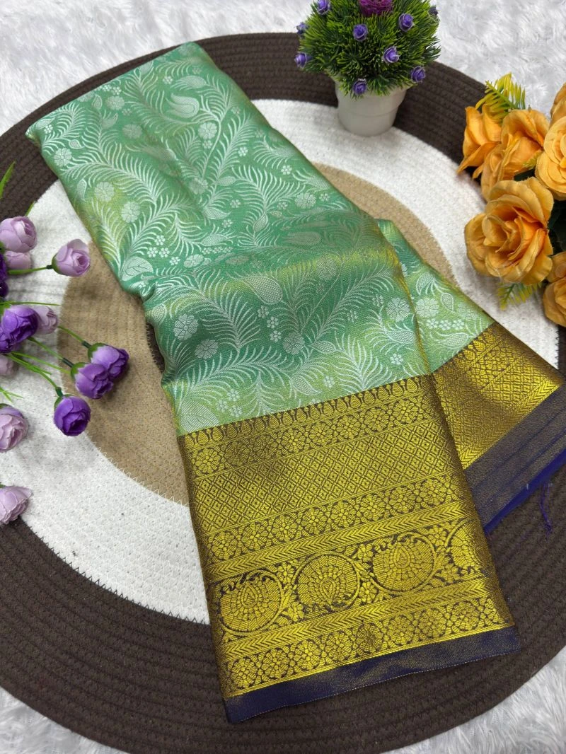 St D No 221 Jacquard Kanchi Pattu Semi Silk Saree Collection 4