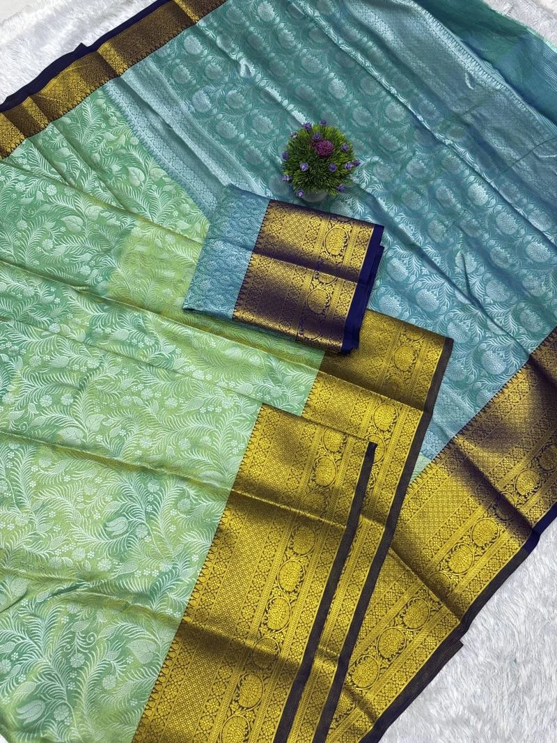 St D No 221 Jacquard Kanchi Pattu Semi Silk Saree Collection 5
