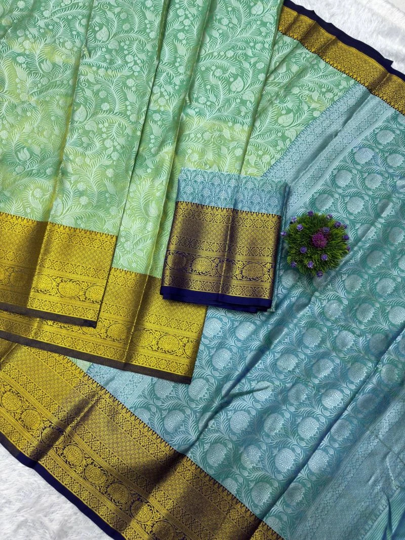 St D No 221 Jacquard Kanchi Pattu Semi Silk Saree Collection 6