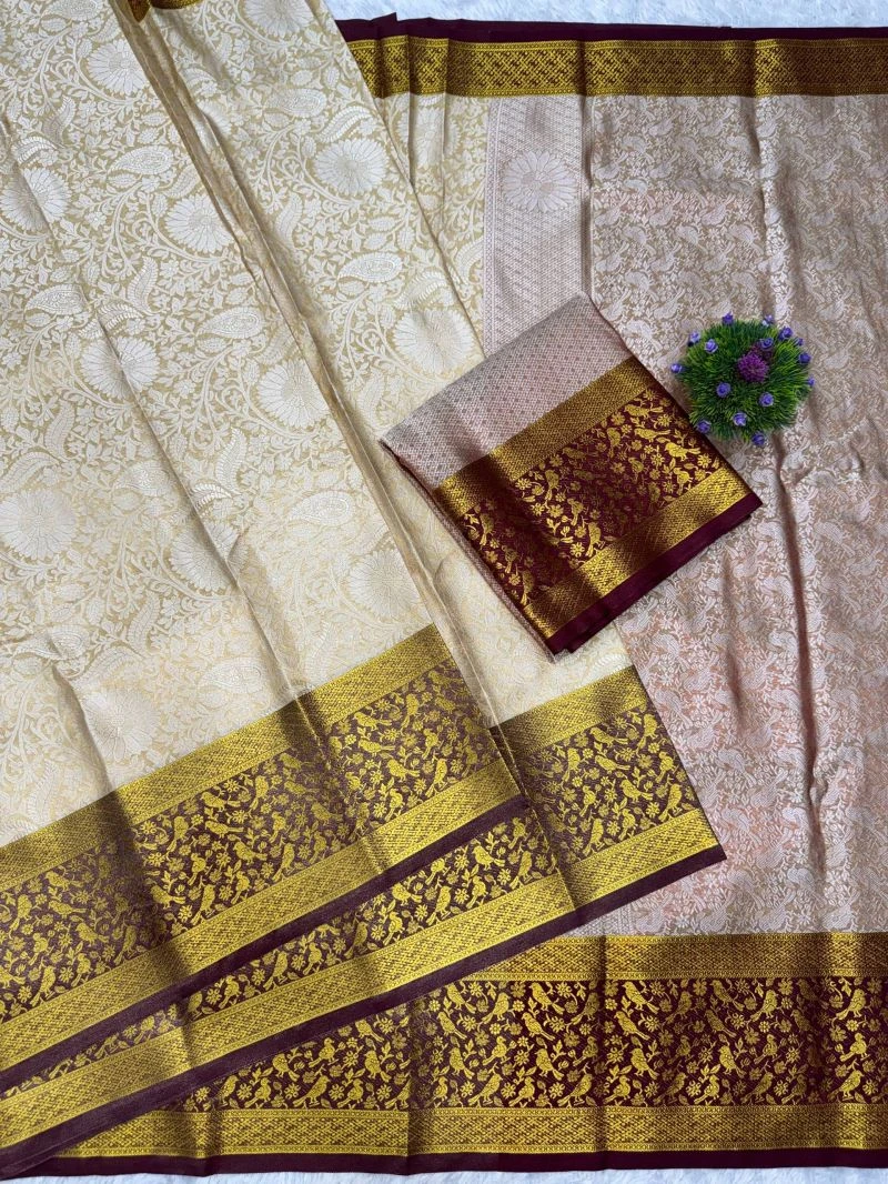 St D No 221 Jacquard Kanchi Pattu Semi Silk Saree Collection 8