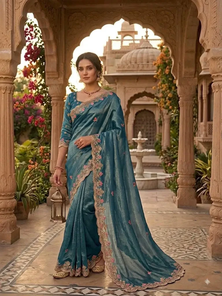 Sw Kanishka Vol 1 Nc Moss Embroidered Designer Saree Collection 1