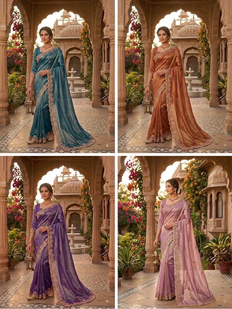 Sw Kanishka Vol 1 Nc Moss Embroidered Designer Saree Collection 10
