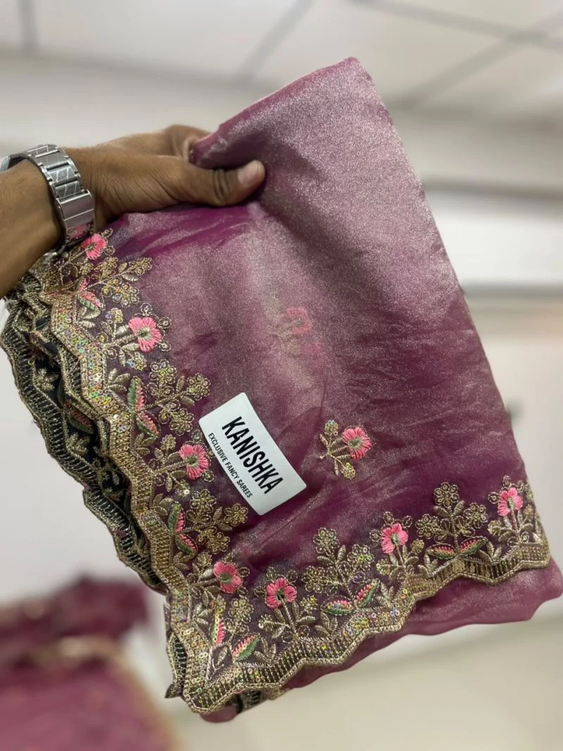 Sw Kanishka Vol 1 Nc Moss Embroidered Designer Saree Collection 7