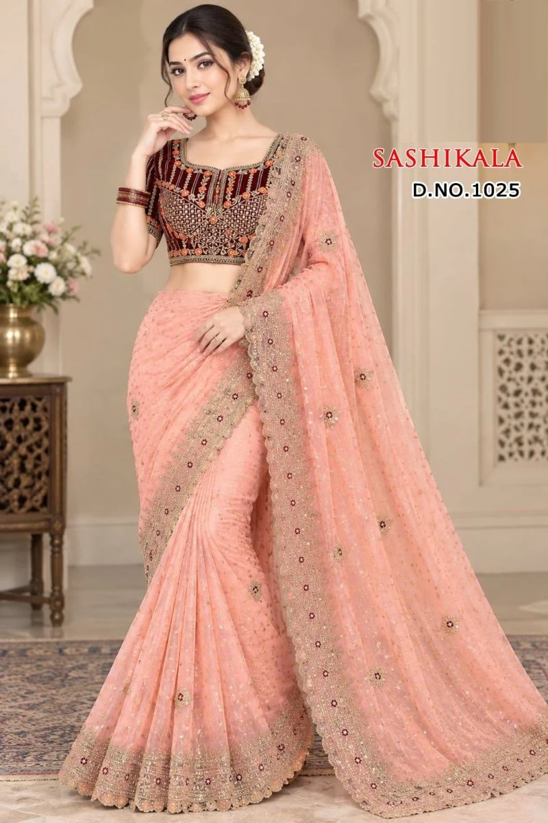 Sw Sashikala Vol 2 Moss Butti Embroidered Saree Collection 2