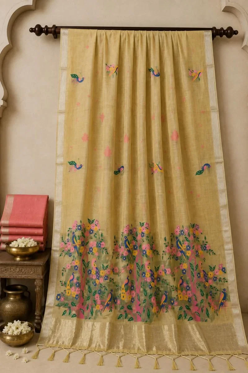 Tree Vol 1 Peshwai Cotton Weaving Zari Butti Work Saree Collection 2