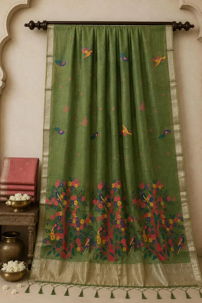 Tree Vol 1 Peshwai Cotton Weaving Zari Butti Work Saree Collection 4