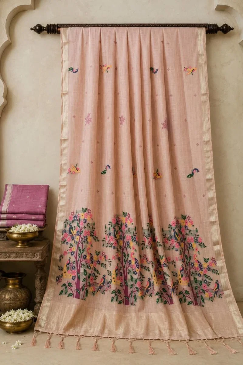 Tree Vol 1 Peshwai Cotton Weaving Zari Butti Work Saree Collection 5