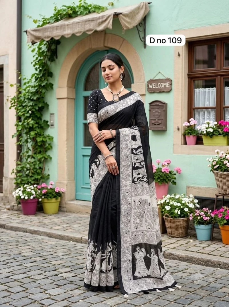 Varanasi Vol 2 Linen Silk Mirror Worked Saree Collection 5