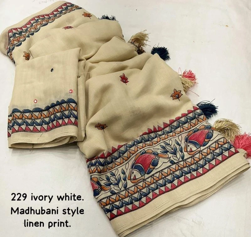 Varanasi Vol 2 Linen Silk Mirror Worked Saree Collection 7