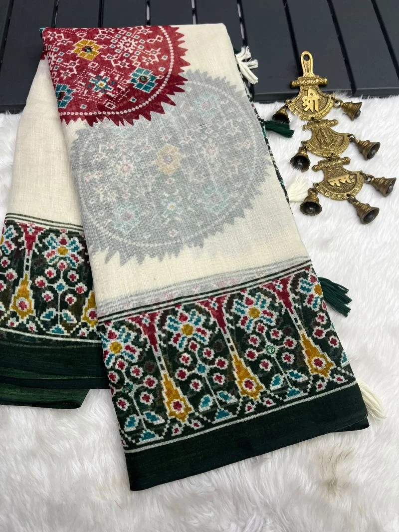 Varanasi Vol 4 Linen Silk Kalamkari Zari Border Saree Collection 6