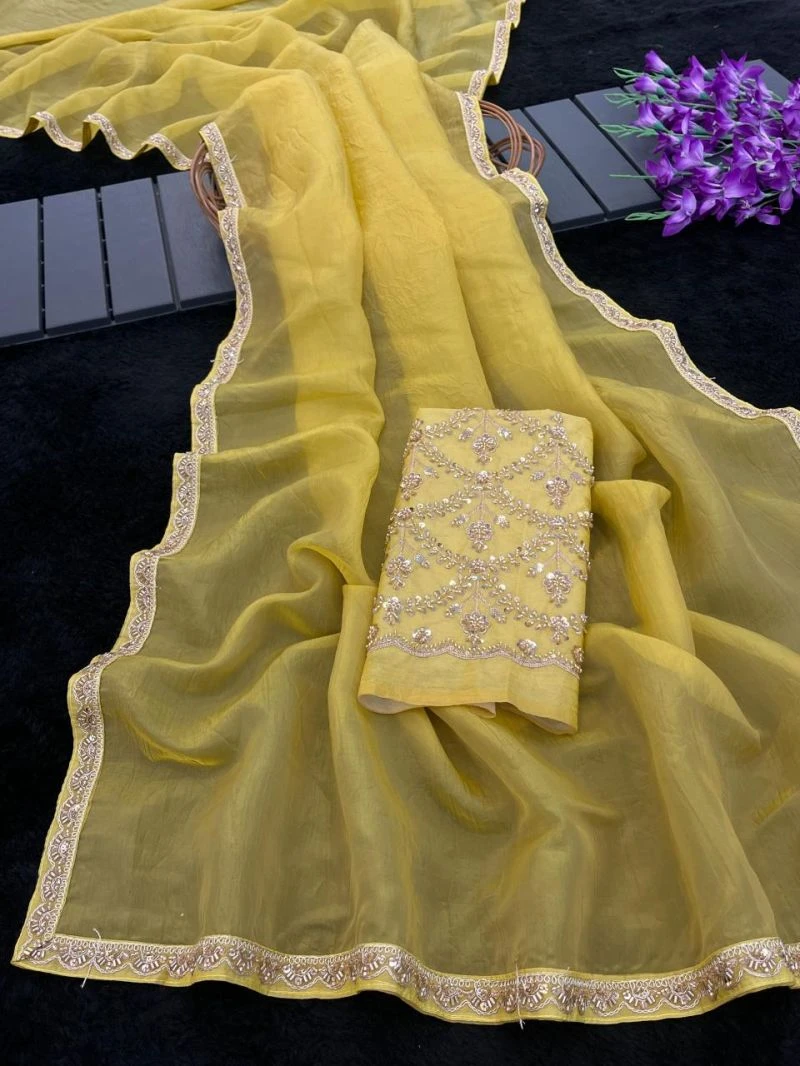 Vasundhara Kf Gold Crush Beads Handworked Saree Collection 3
