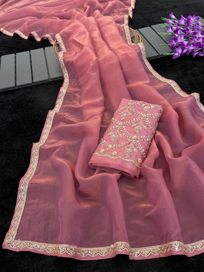 Vasundhara Kf Gold Crush Beads Handworked Saree Collection 5